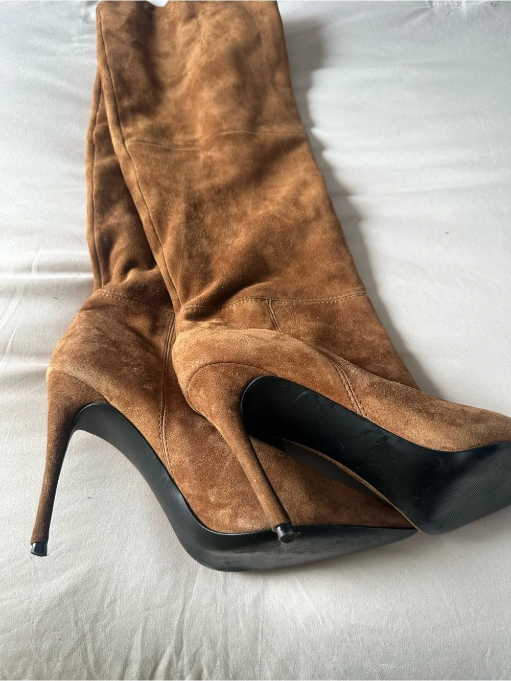 Steve Madden Brown Suede Over-the-Knee Stiletto Boots